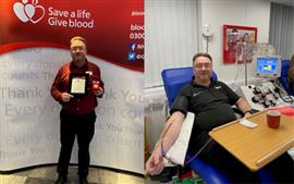 Roger Brenchley's milestone blood donation