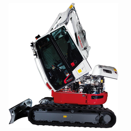 Takeuchi TB257FR reduced tail swing with STS side to side offset boom